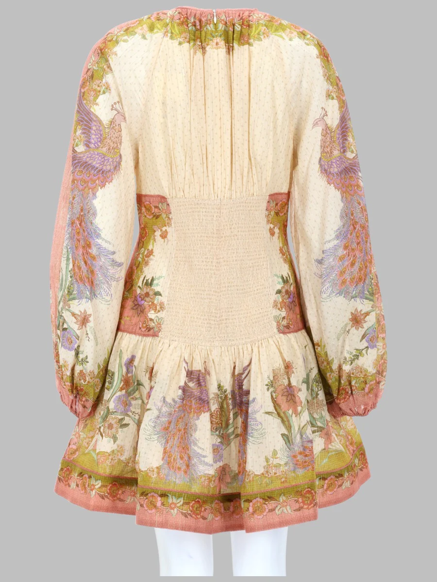 Zimmermann Multicolour Mini Dress in Cotton-Silk Blend - Image 3