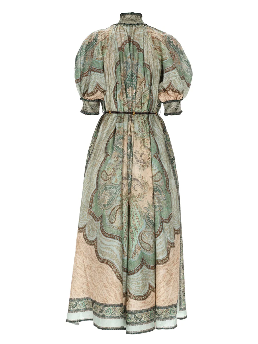 ZIMMERMANN Wanderlust Belted Shirred Printed Silk-habotai Midi Dress - Image 3